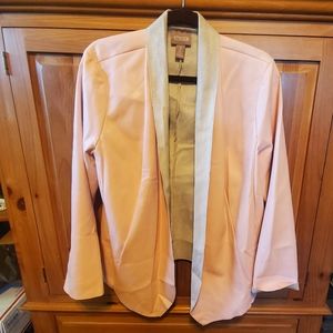 Chico's Pink/Gray faux leather Blazer size 2
